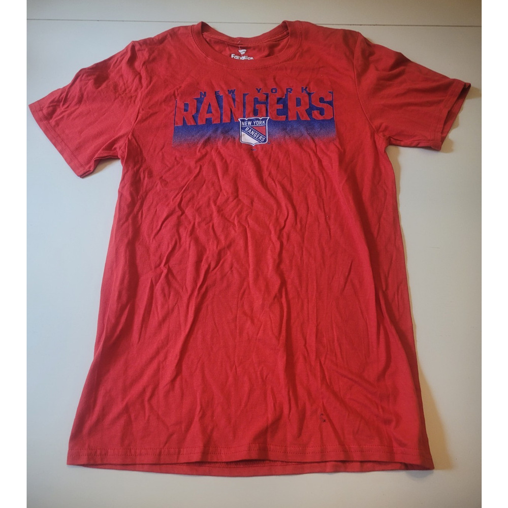 New York Rangers Tee Men's Small Fanatics NHL Hockey Red Team Tee